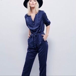 Free People Utility Jumpsuit, Navy - XS